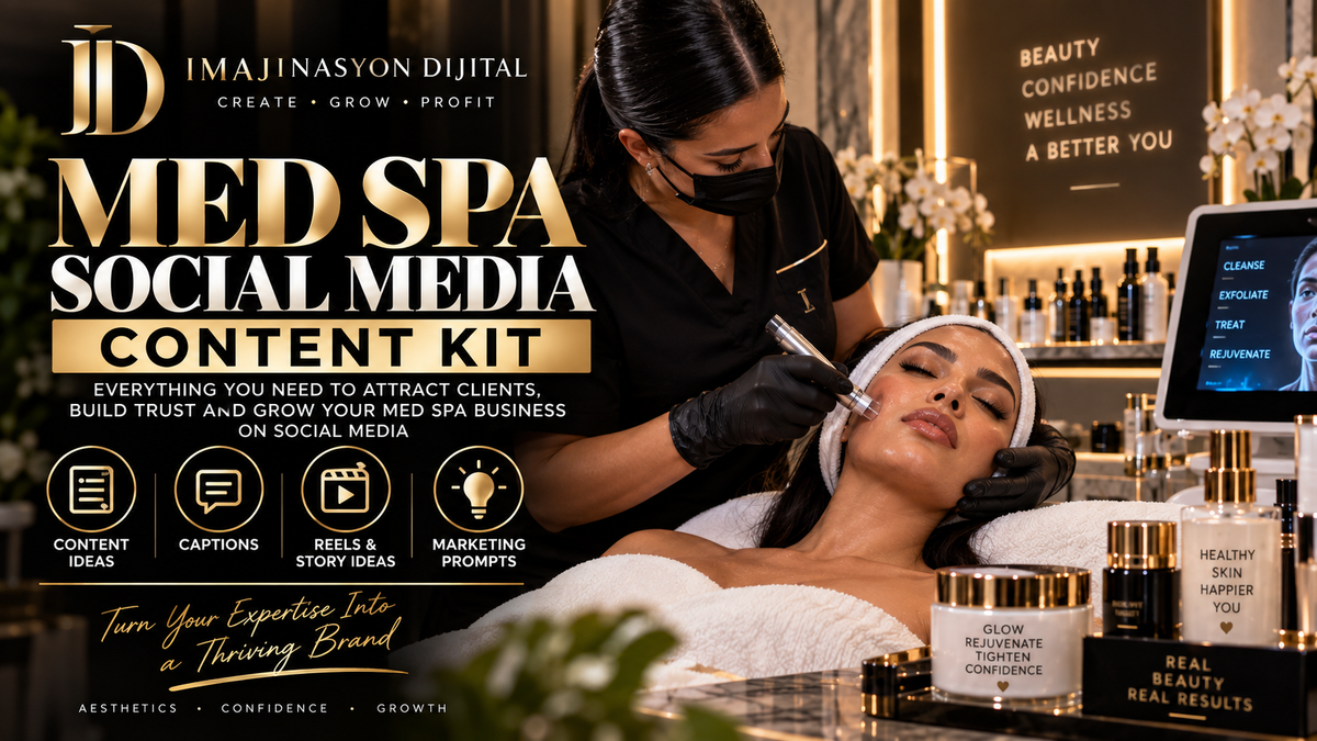 Med Spa Business Growth Content System | 30-Day Marketing Kit + Editable Templates