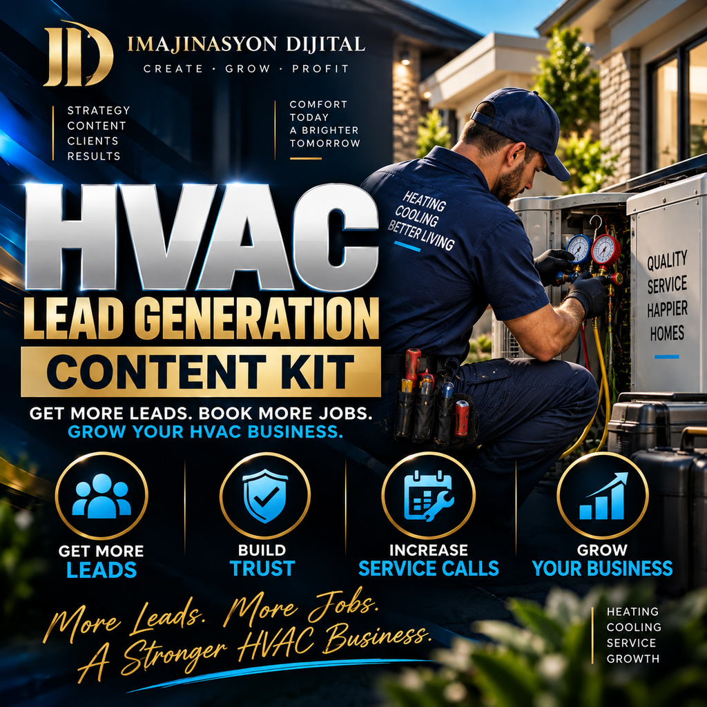 HVAC Lead Generation Content Kit | 30-Day Marketing System + Editable Templates