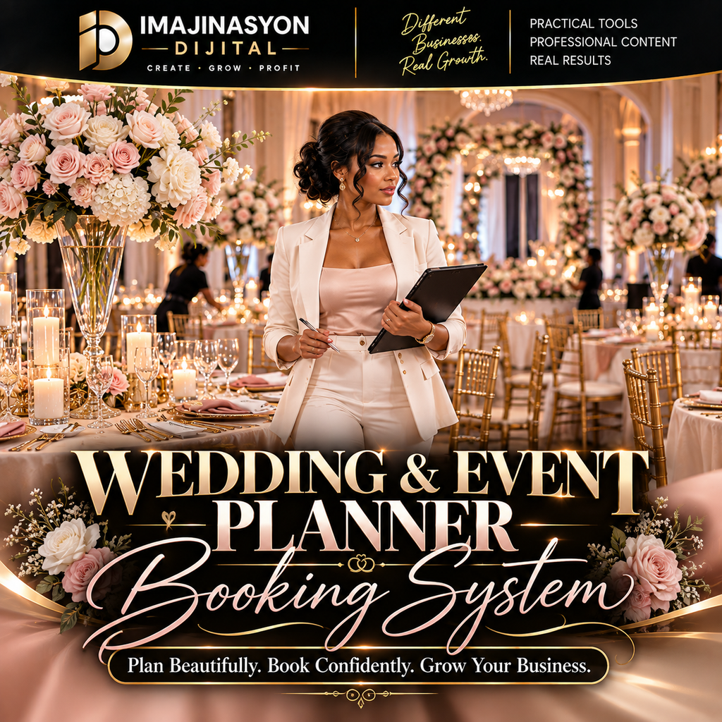 Wedding & Event Planner Booking System | Client, Vendor & Content Toolkit