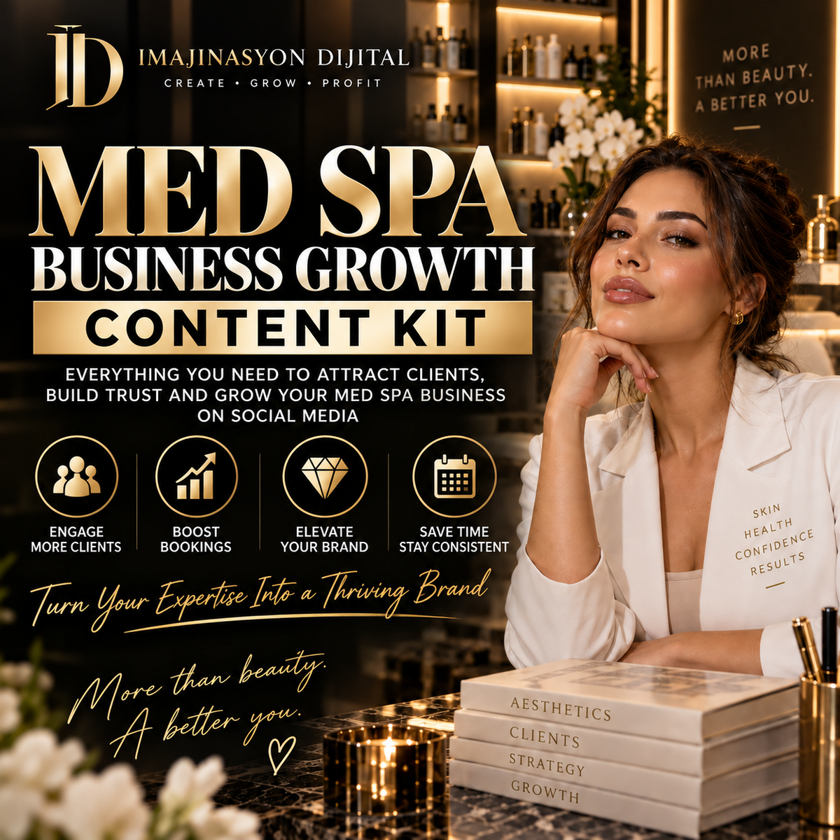 Med Spa Business Growth Content System | 30-Day Marketing Kit + Editable Templates