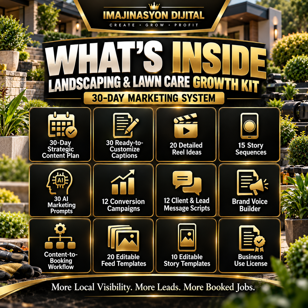 Landscaping & Lawn Care Growth Kit | 30-Day Marketing System + Editable Templates