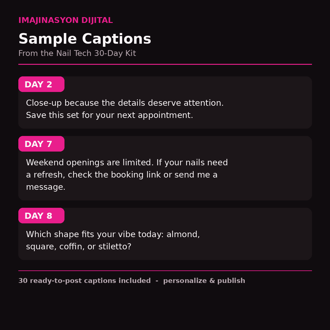 Nail Tech Premium Social Media Content Kit
