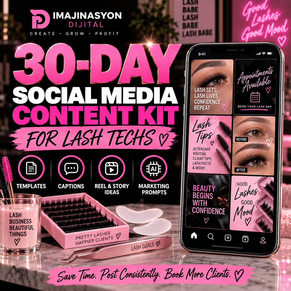 Lash Tech Premium Social Media Content Kit